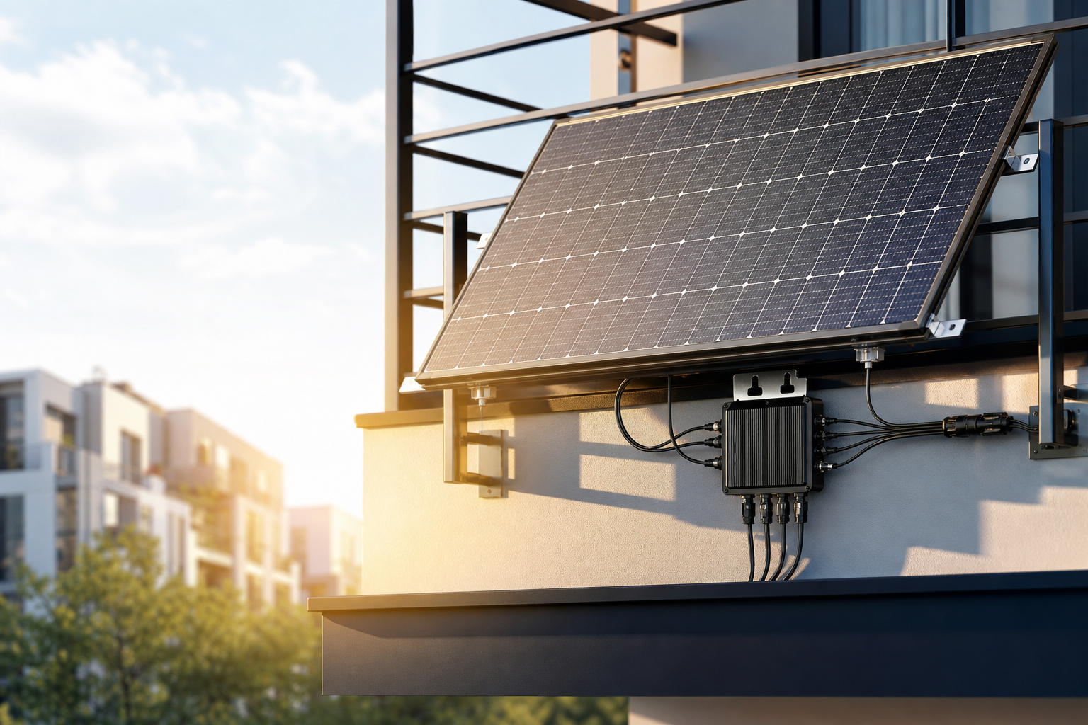 Balcony solar installation with a microinverter